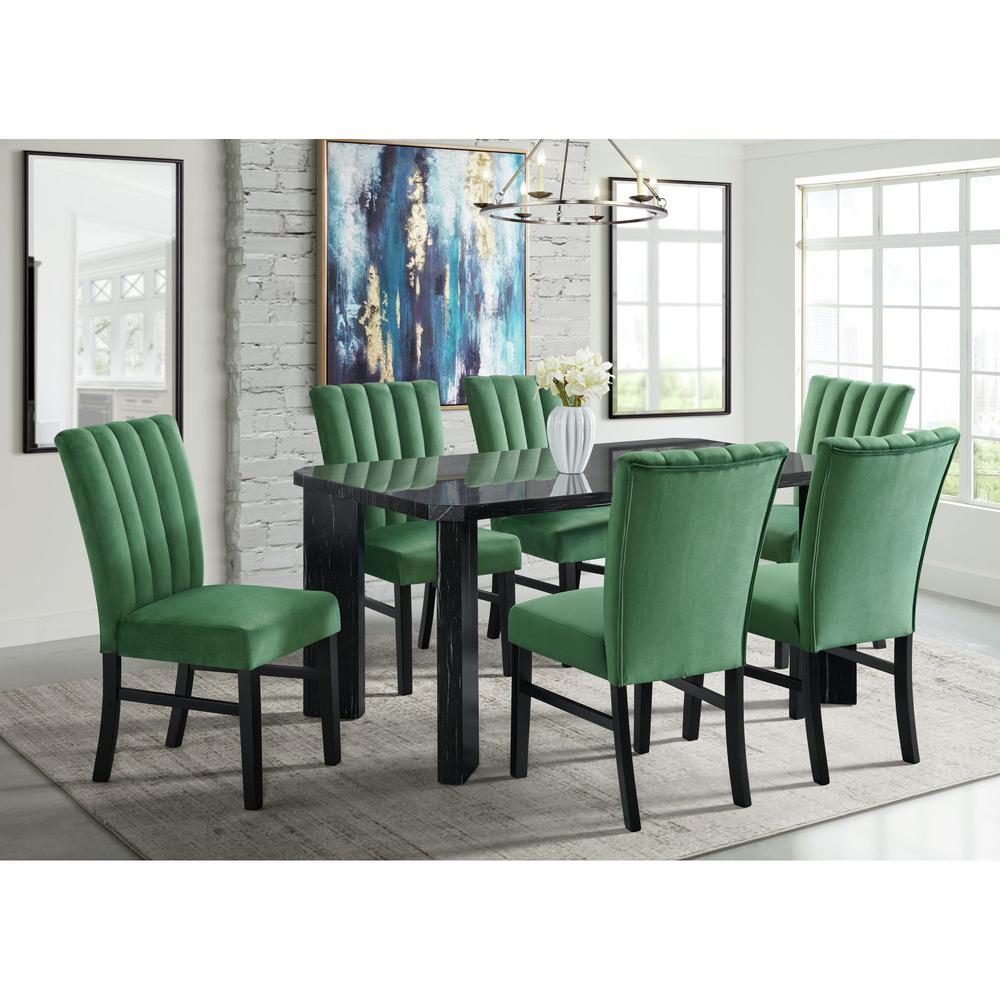 Odette Side Chair in Emerald Velvet (2 Per Pack). Picture 12