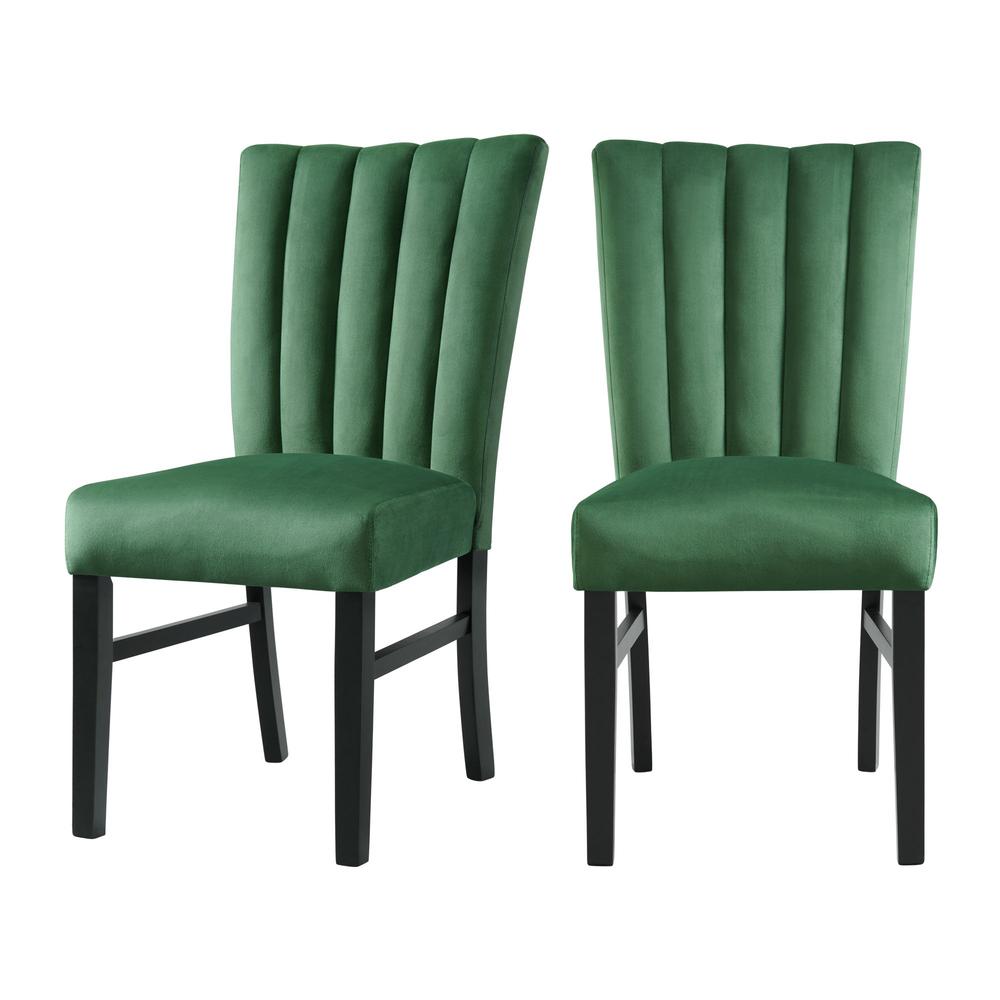 Odette Side Chair in Emerald Velvet (2 Per Pack). Picture 1