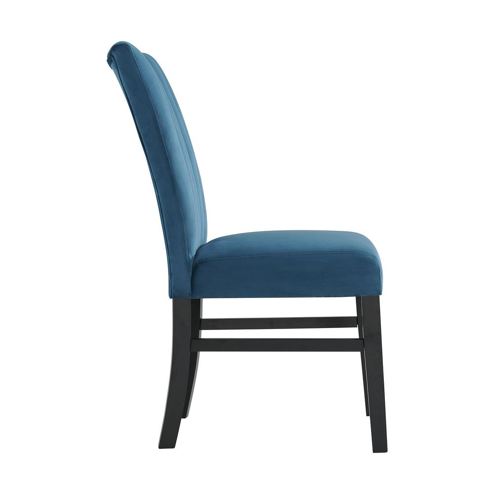 Odette Side Chair in Navy Blue Velvet (2 Per Pack). Picture 4