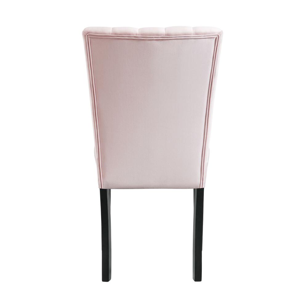 Odette Side Chair in Pink Velvet (2 Per Pack). Picture 5