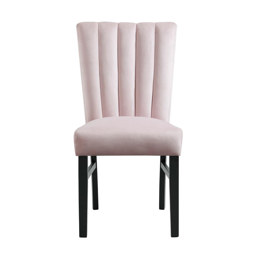 Odette Side Chair in Pink Velvet (2 Per Pack). Picture 3