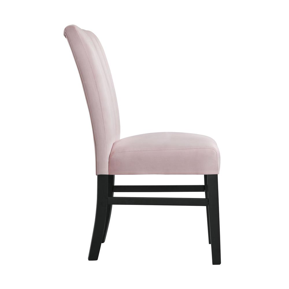 Odette Side Chair in Pink Velvet (2 Per Pack). Picture 4
