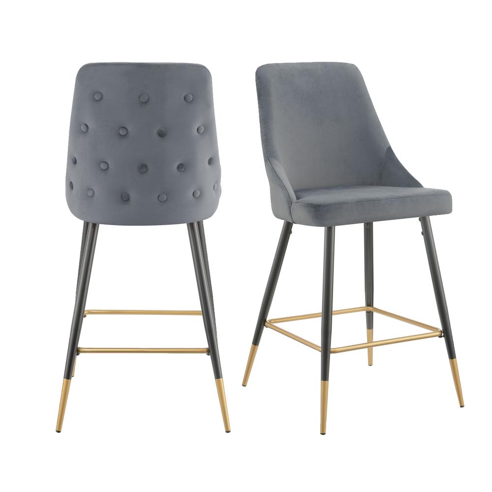 Picket House Furnishings Zia Bar Stool in  Gunmetal. Picture 1
