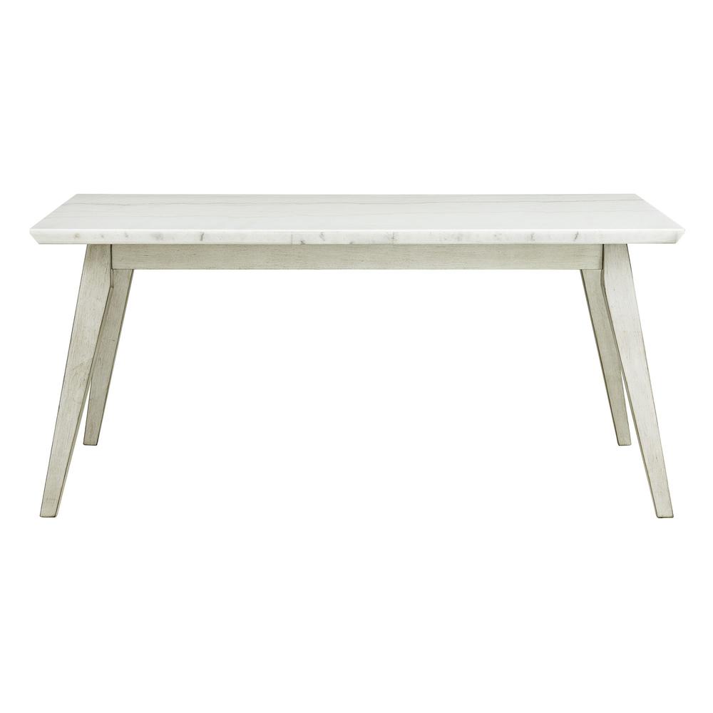 Kean  Dining Table w/white marble top in White. Picture 2