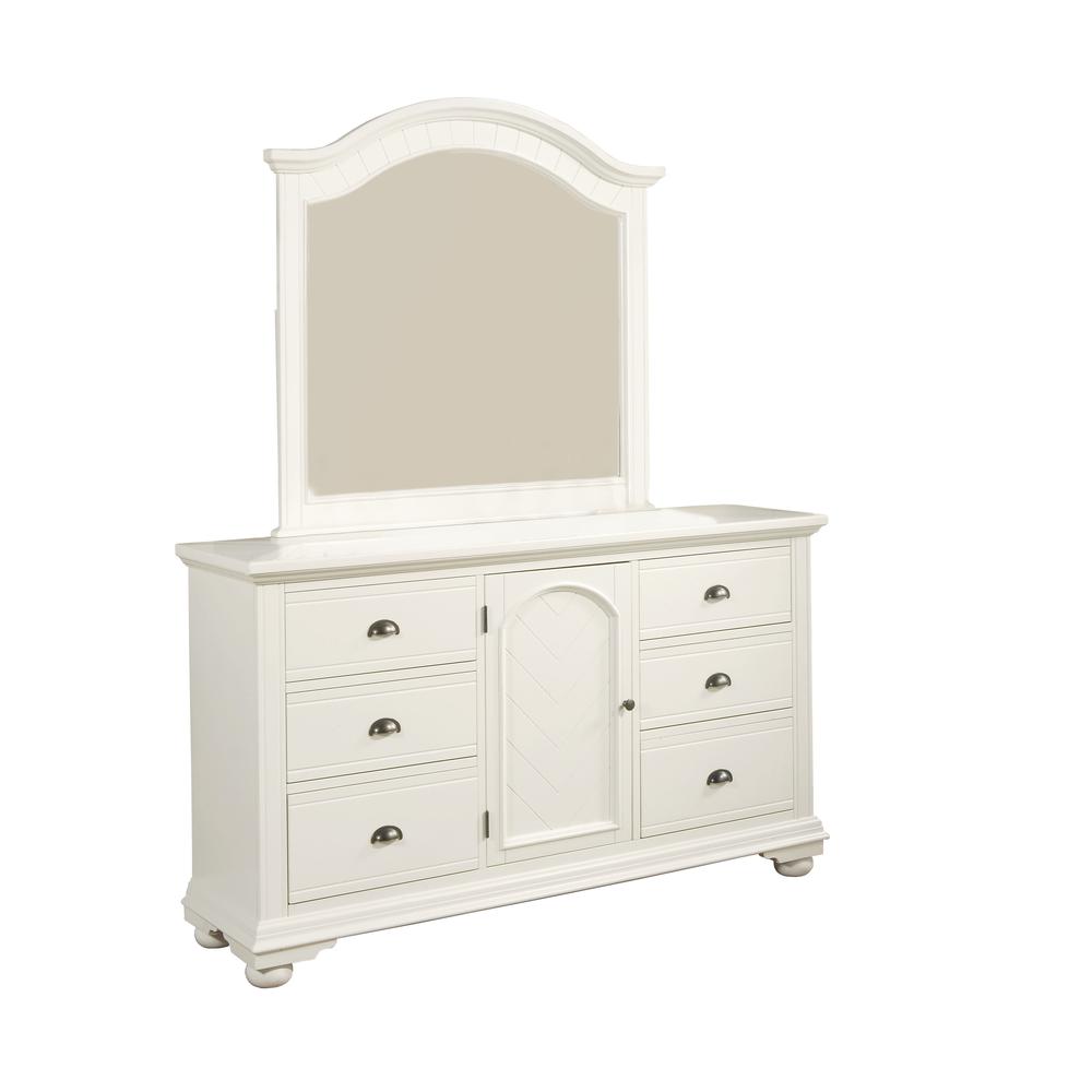 Addison White Dresser & Mirror Set. Picture 1