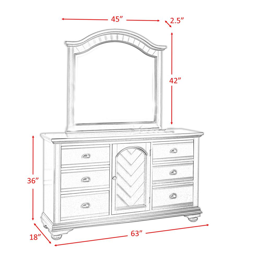 Addison White Dresser & Mirror Set. Picture 6