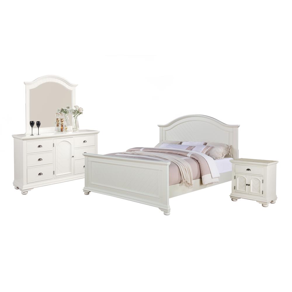 Addison White King Panel 4PC Bedroom Set. Picture 1