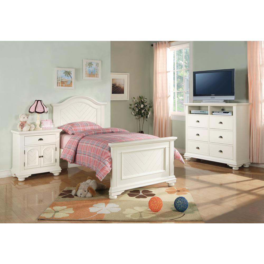 Addison White Twin Panel 5PC Bedroom Set. Picture 2