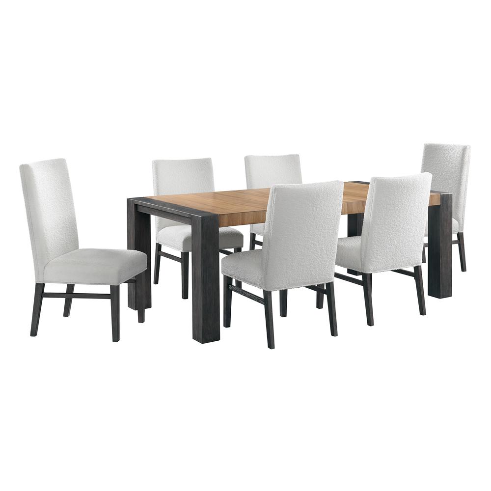 Stephen 7PC Standard Height Dining Set in Black-Table and Six Chairs. Picture 1