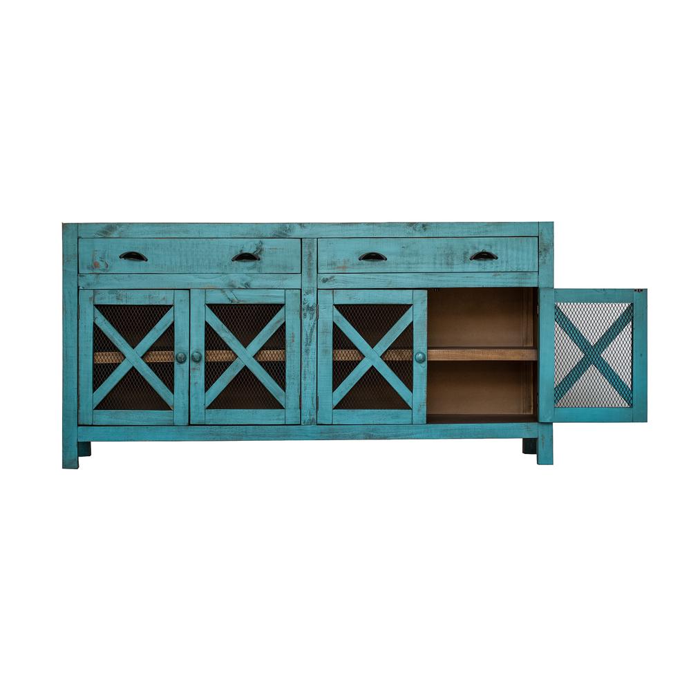 Picket House Furnishings Noah Console Table in Turquoise. Picture 5