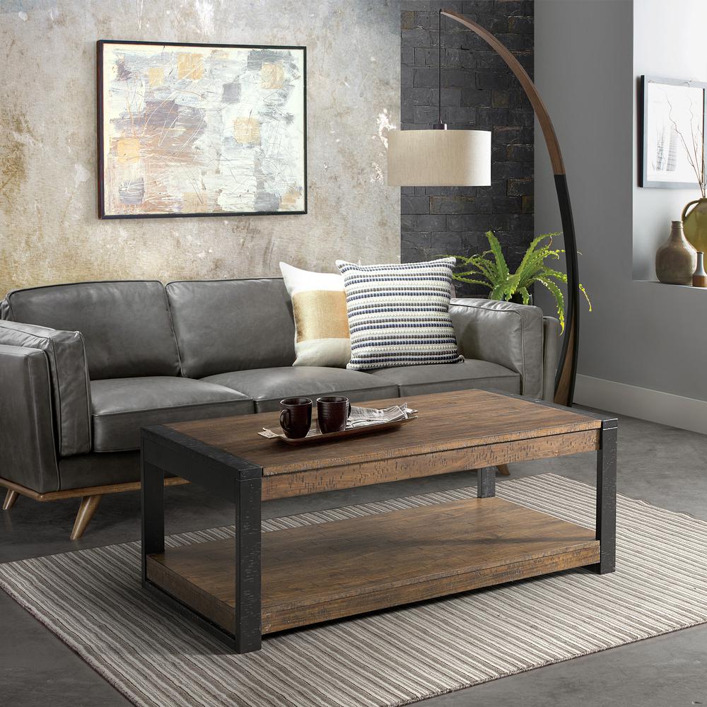 Picket House Furnishings Enrico Rectangular Coffee Table in Walnut. Picture 10