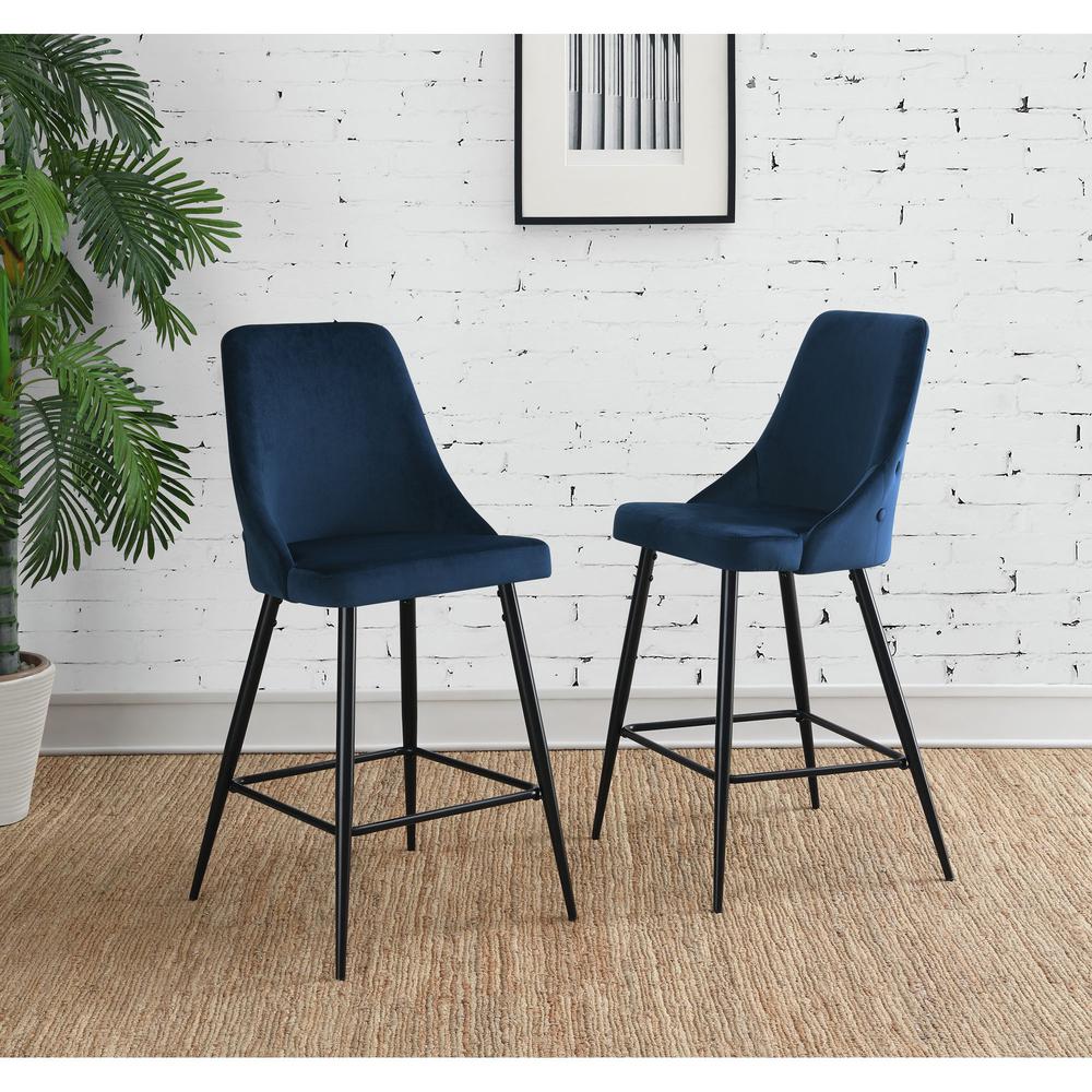 Picket House Furnishings Ziva Bar Stool in Navy. Picture 3