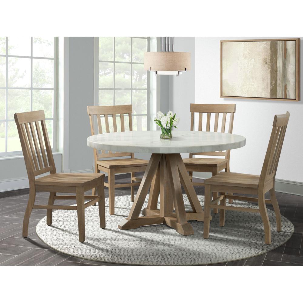 Picket House Furnishings Liam Round 5PC Dining Set-Table & Four Chairs. Picture 1