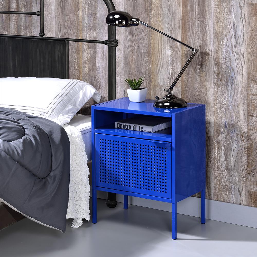 Gemma Nightstand with USB Port in Blue. Picture 7