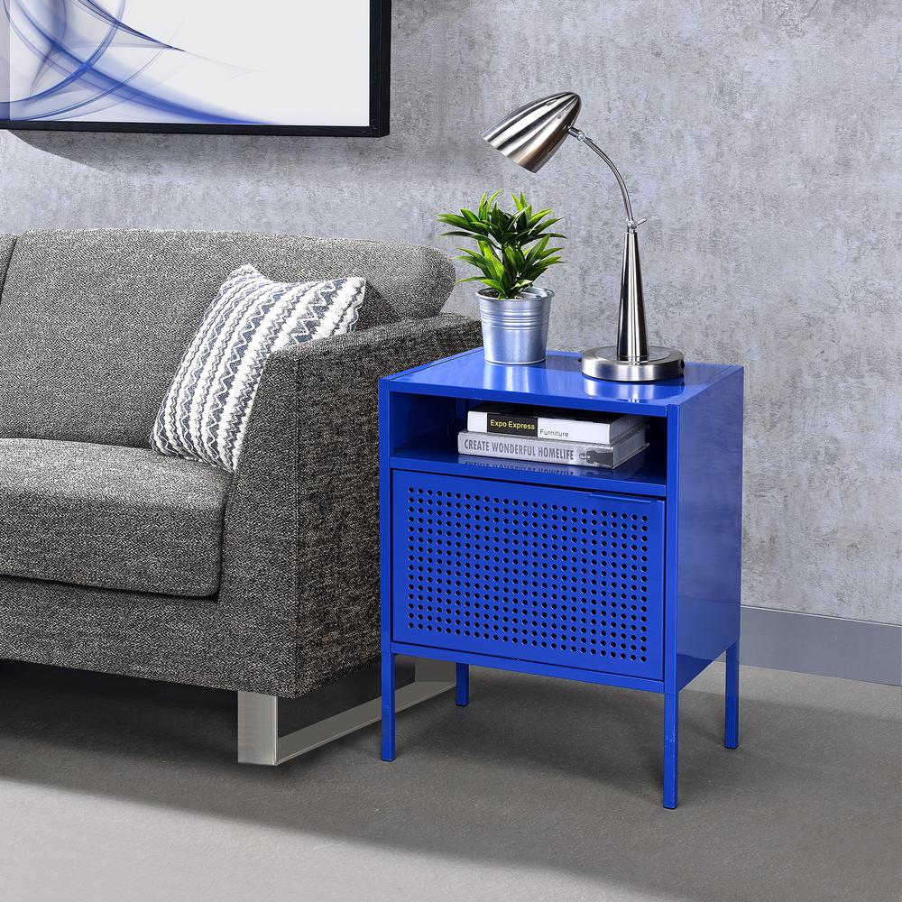 Gemma Nightstand with USB Port in Blue. Picture 8