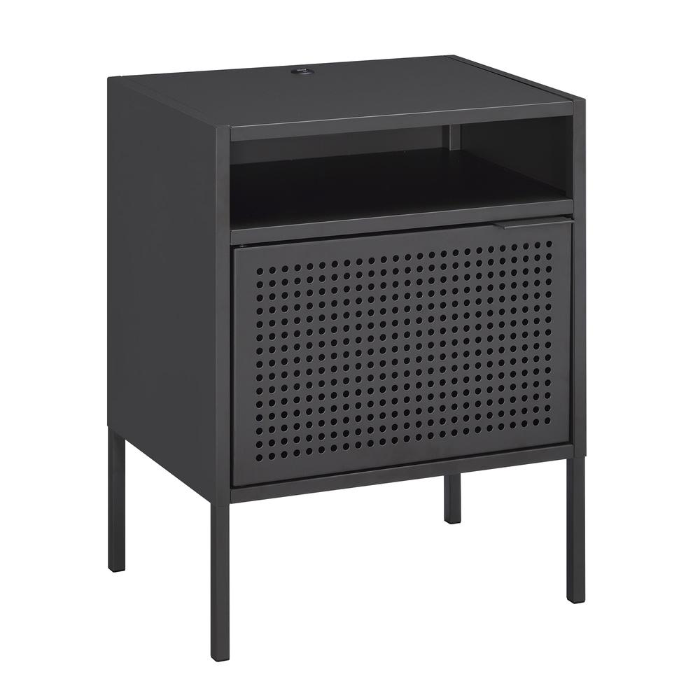 Gemma Nightstand with USB Port in Gray. Picture 1