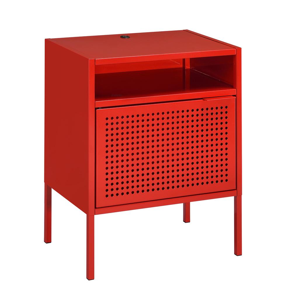 Gemma Nightstand with USB Port in Red. Picture 1
