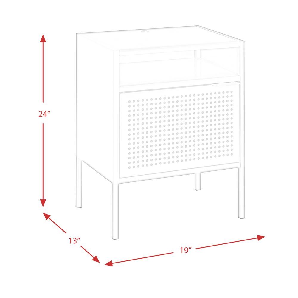 Gemma Nightstand with USB Port in Red. Picture 4