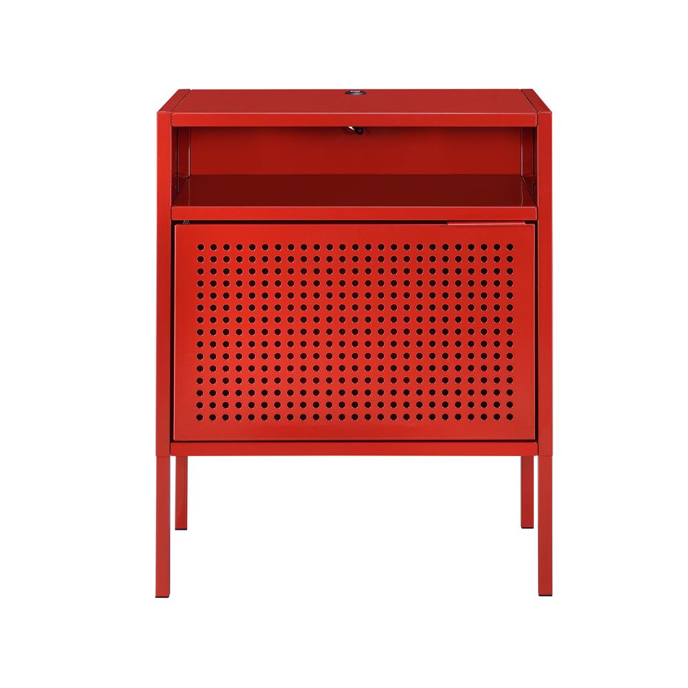 Gemma Nightstand with USB Port in Red. Picture 5