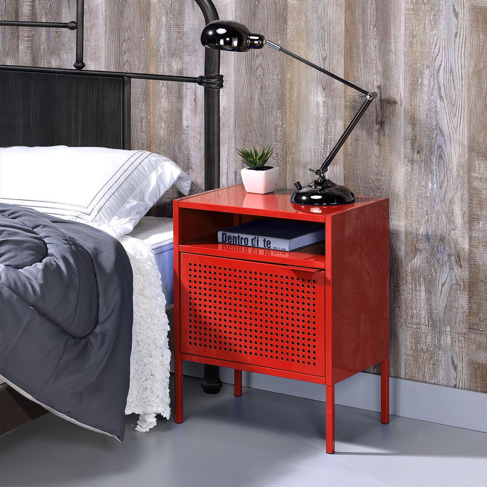 Gemma Nightstand with USB Port in Red. Picture 7
