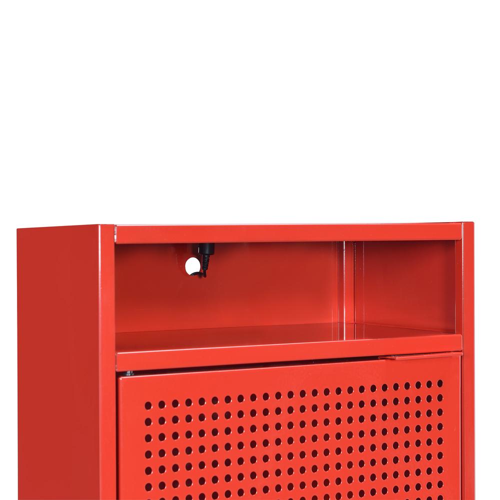 Gemma Nightstand with USB Port in Red. Picture 11
