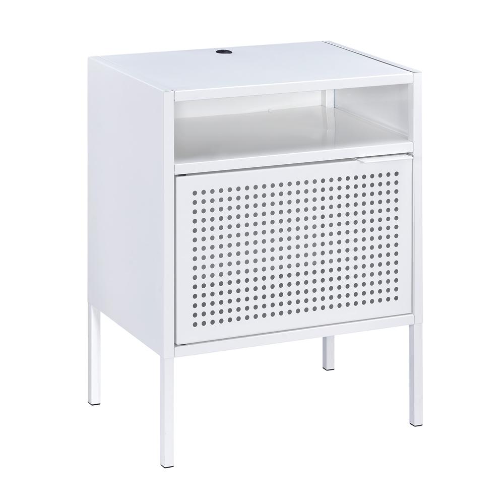 Gemma Nightstand with USB Port in White. Picture 1