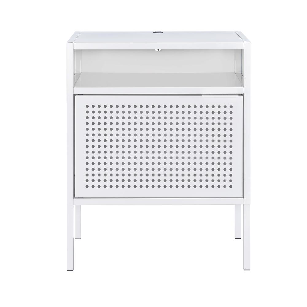 Gemma Nightstand with USB Port in White. Picture 5