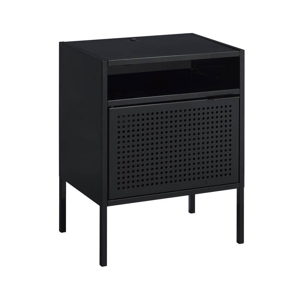 Gemma Nightstand with USB Port in Black. Picture 1