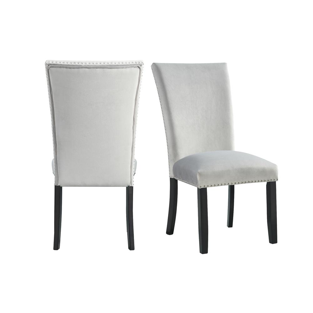 Celine Gray Velvet Side Chair set. Picture 1