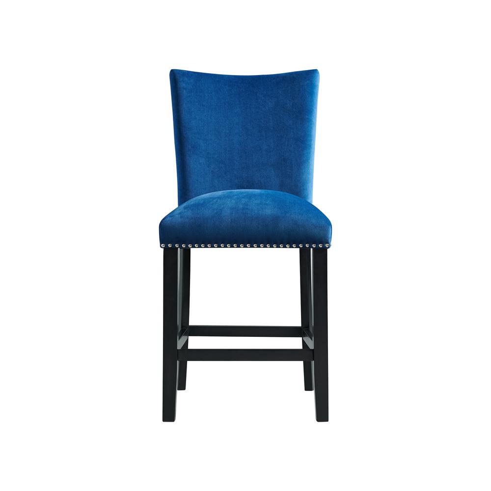 Celine Blue Velvet Counter Height Chair Set. Picture 4