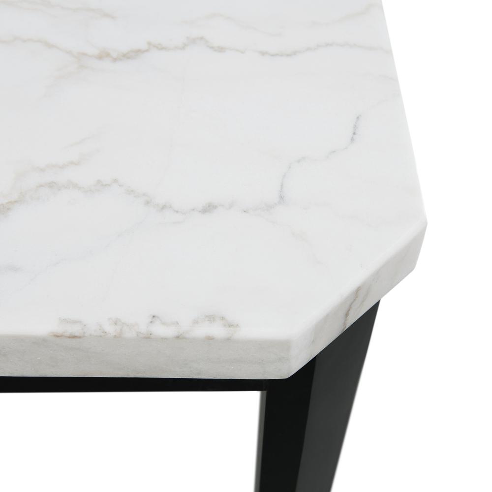 Celine White Marble Standard Height Dining Table. Picture 2