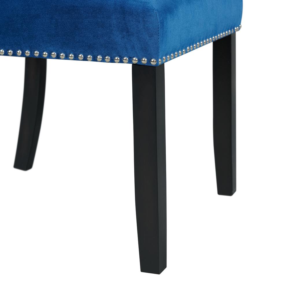 Celine Blue Velvet Side Chair Set. Picture 2