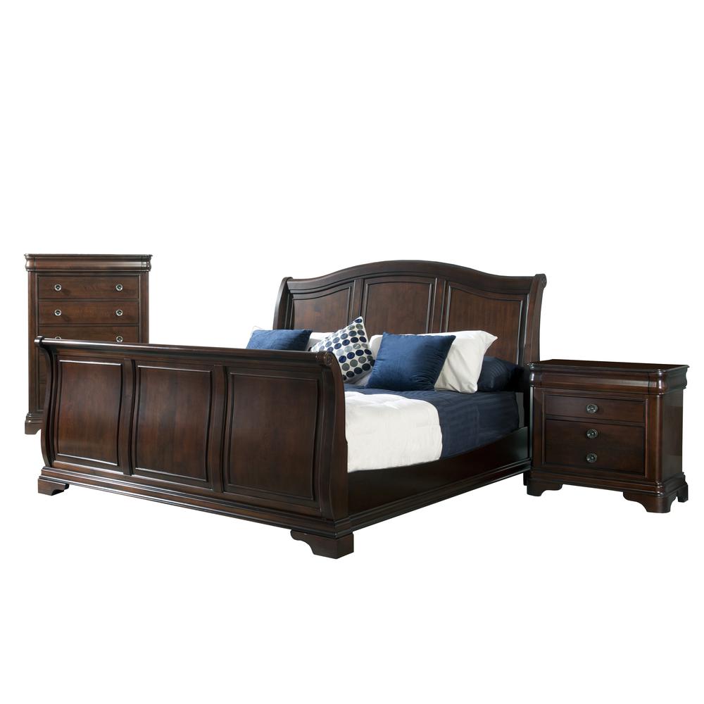 Conley Cherry King Sleigh Bed. Picture 1