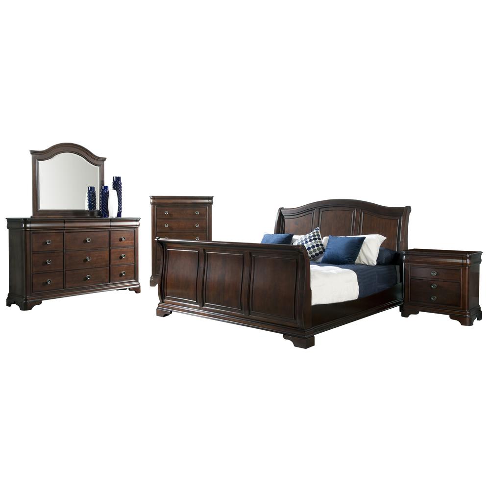 Conley Cherry King Sleigh Bed. Picture 21