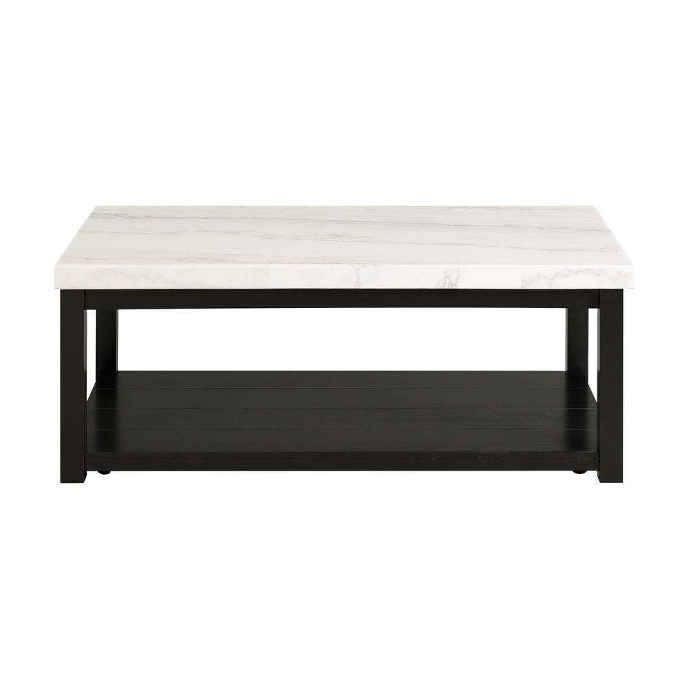 Evie White Marble Rectangle Coffee Table. Picture 3