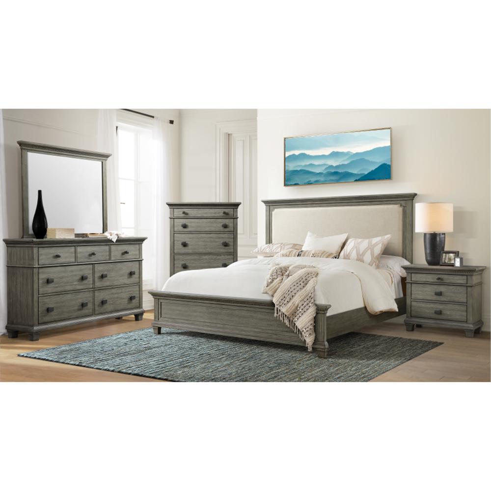 Clovis King Panel Bed in Grey. Picture 2