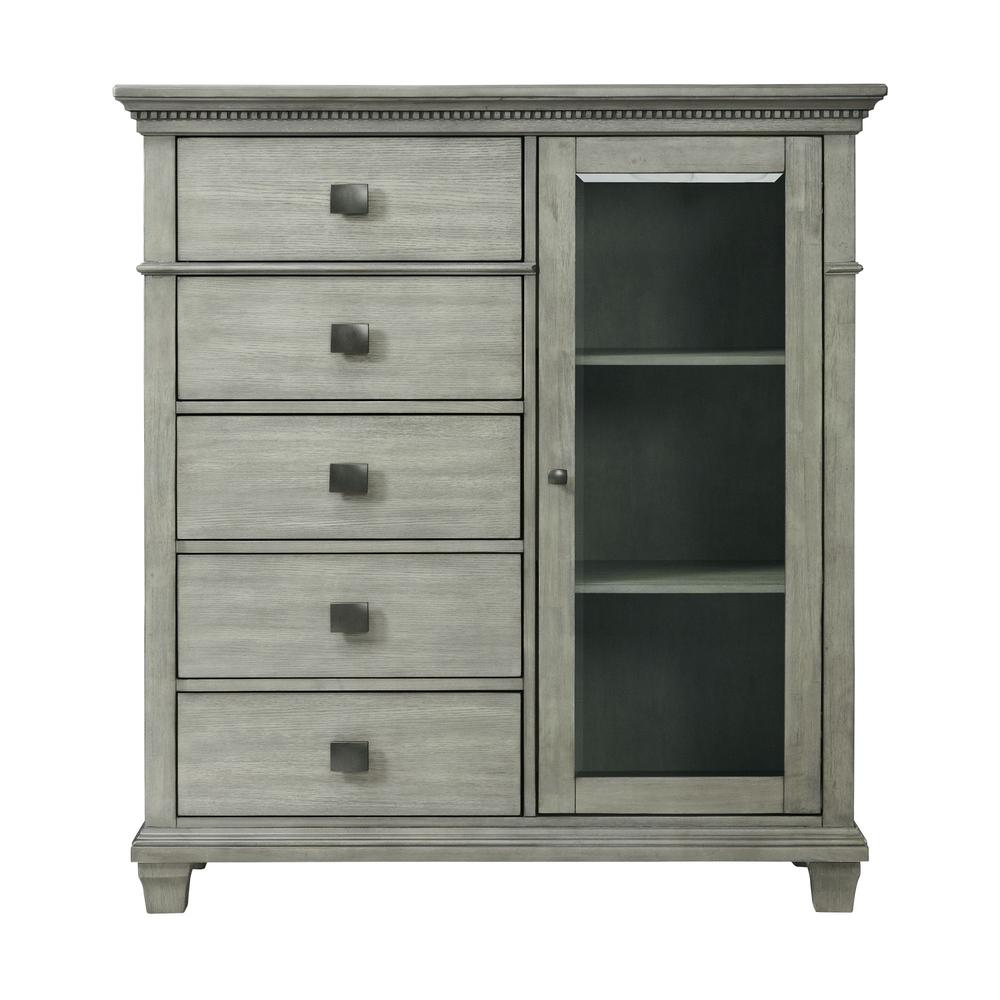 Picket House Furnishings Clovis 5-Drawer Gentlemen's Chest in Grey. Picture 3