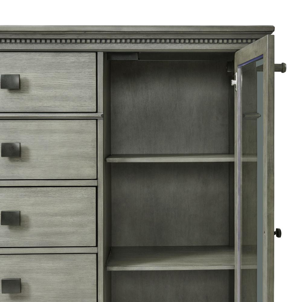 Picket House Furnishings Clovis 5-Drawer Gentlemen's Chest in Grey. Picture 8