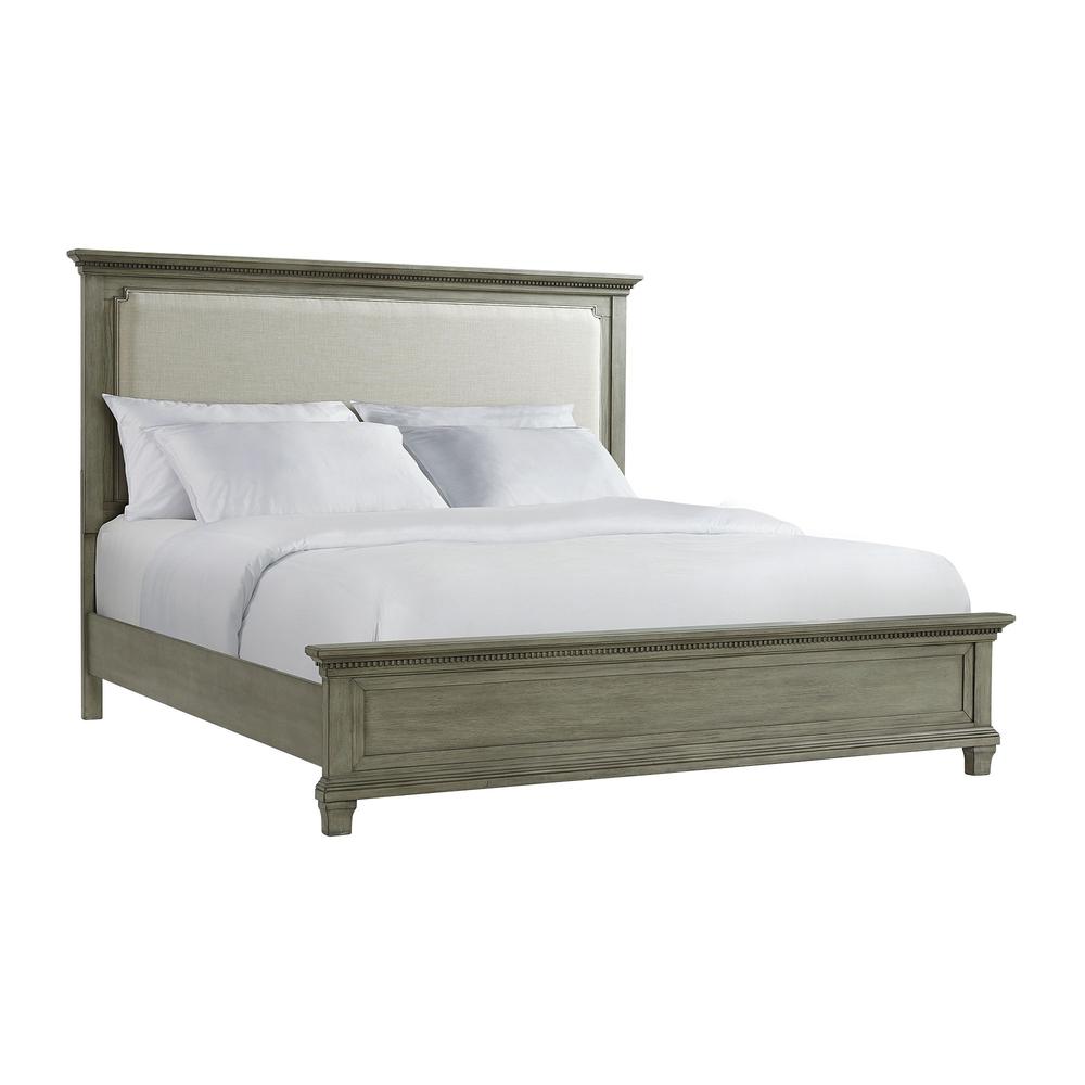 Clovis King Panel Bed in Grey. Picture 1