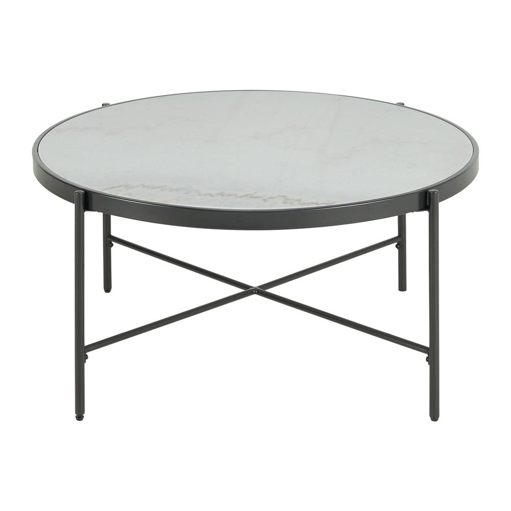 Picket House Furnishings Carlo Round Coffee Table with Marble Top. Picture 2