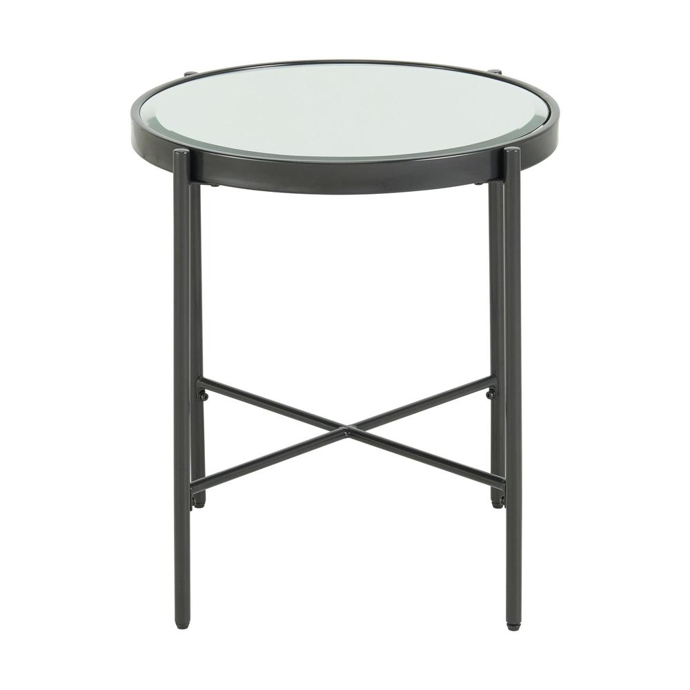 Picket House Furnishings Carlo Round End Table with Glass Top. Picture 2