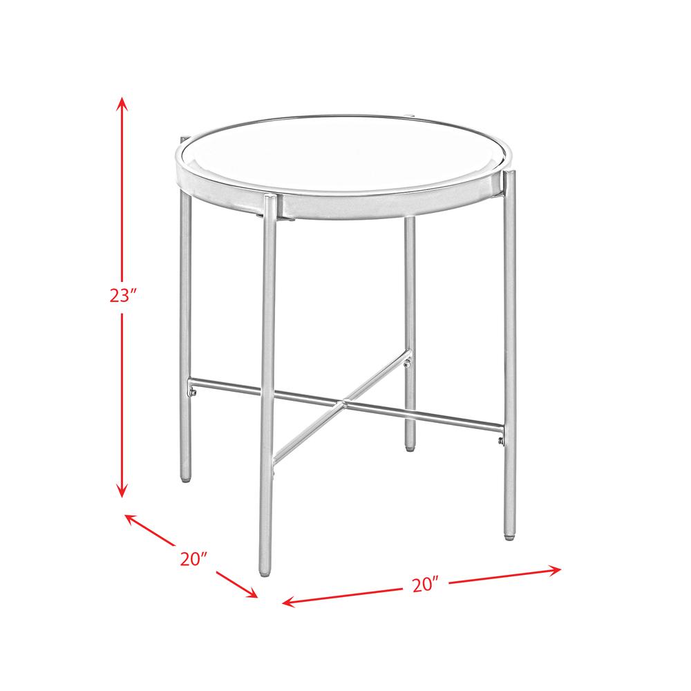 Picket House Furnishings Carlo Round End Table with Glass Top. Picture 6