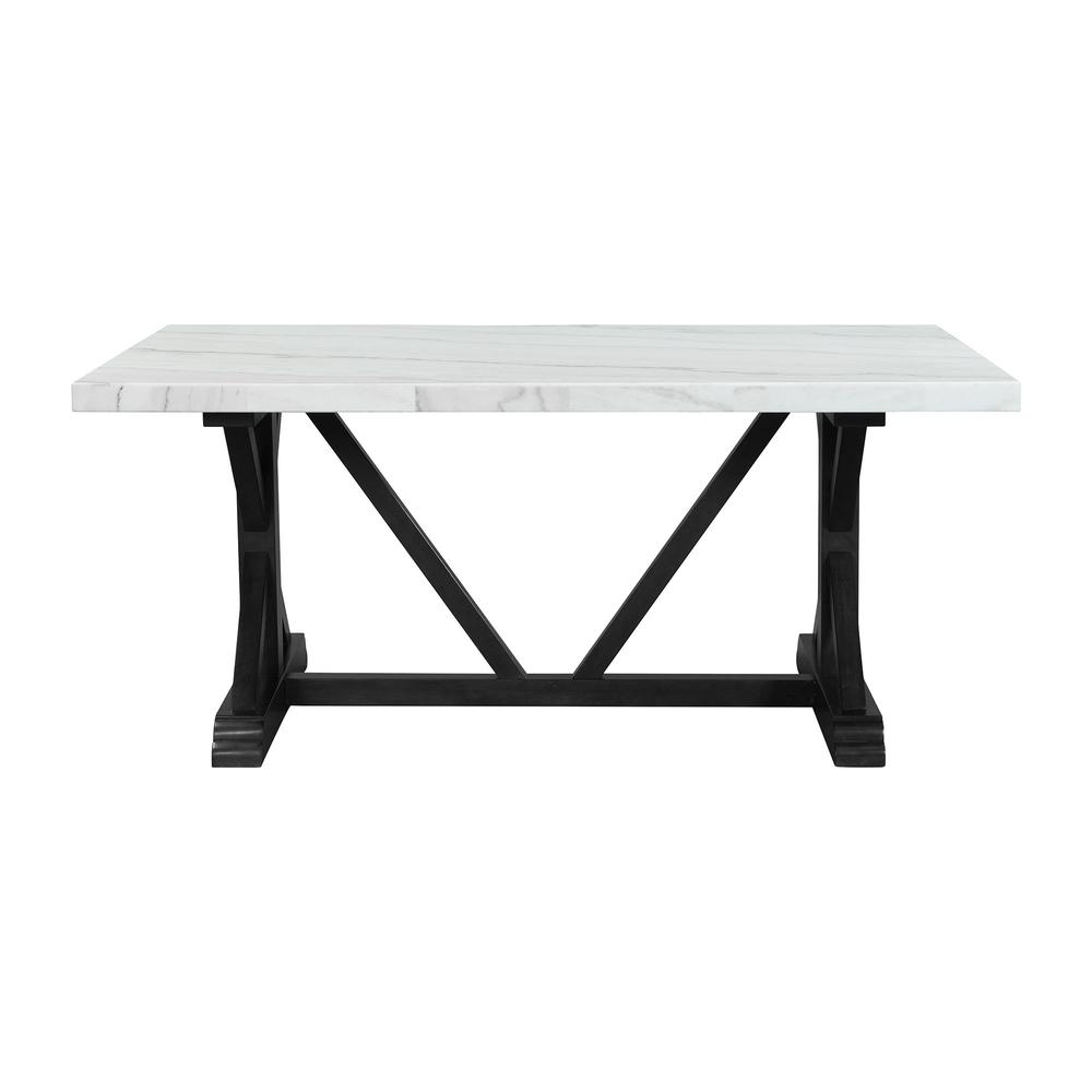 Picket House Furnishings Stratton 70" Marble Standard Height Dining Table. Picture 2