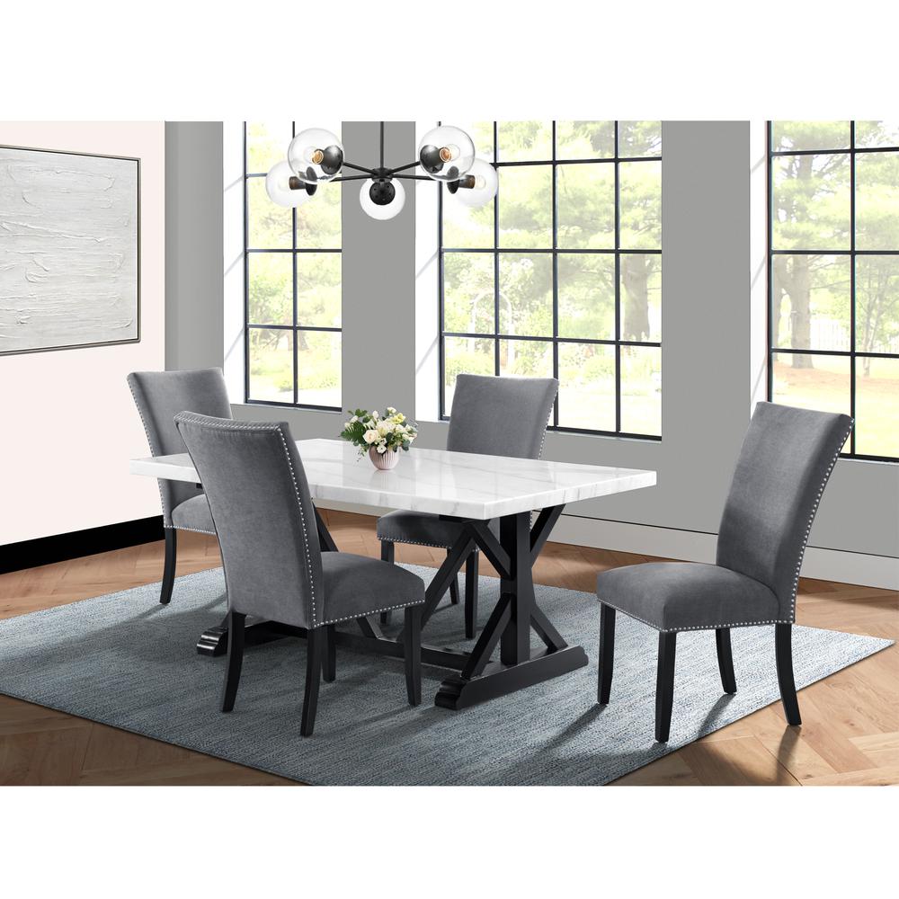 Picket House Furnishings Stratton 70" Marble Standard Height Dining Table. Picture 4