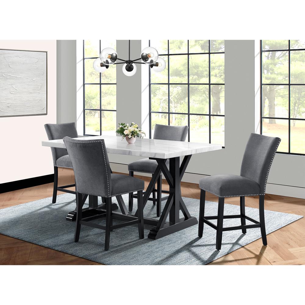 Picket House Furnishings Stratton 5PC Counter Height Dining Set-Table & Four Chairs. Picture 1