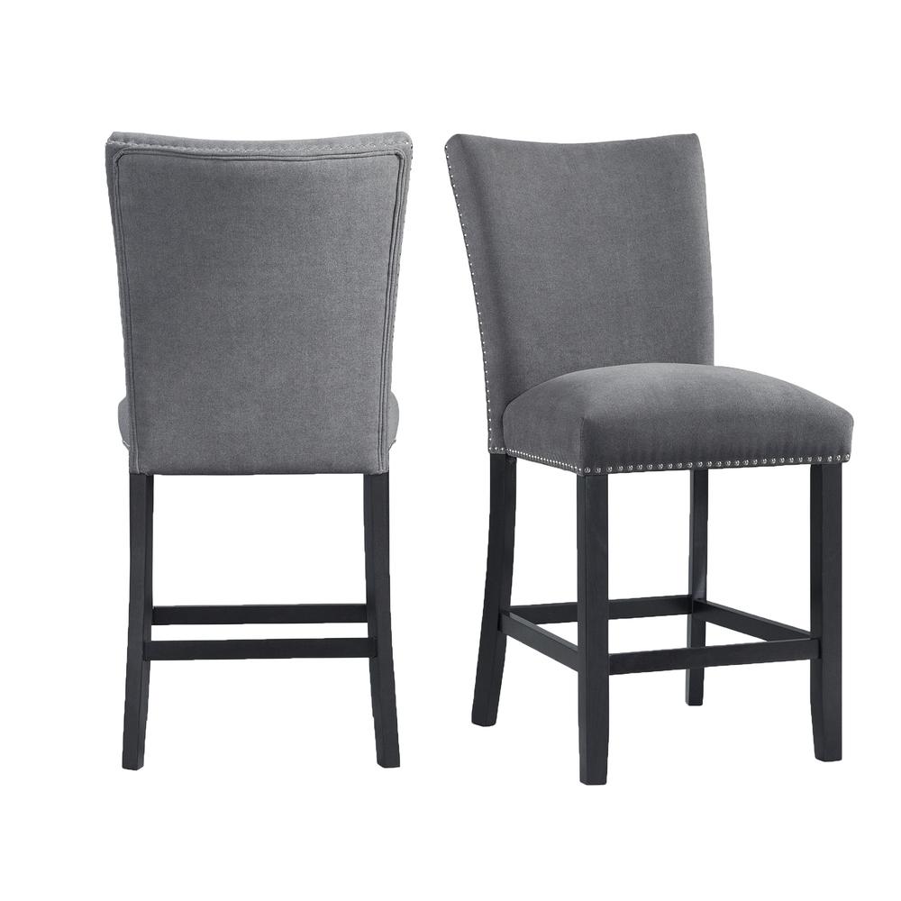 Picket House Furnishings Stratton Counter Height Side Chair Set in Charcoal. Picture 1
