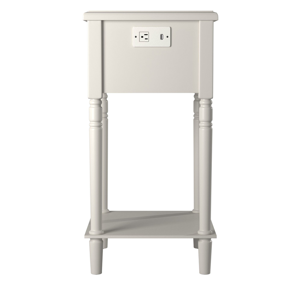 Picket House Furnishings Nova Nightstand with USB in White. Picture 6