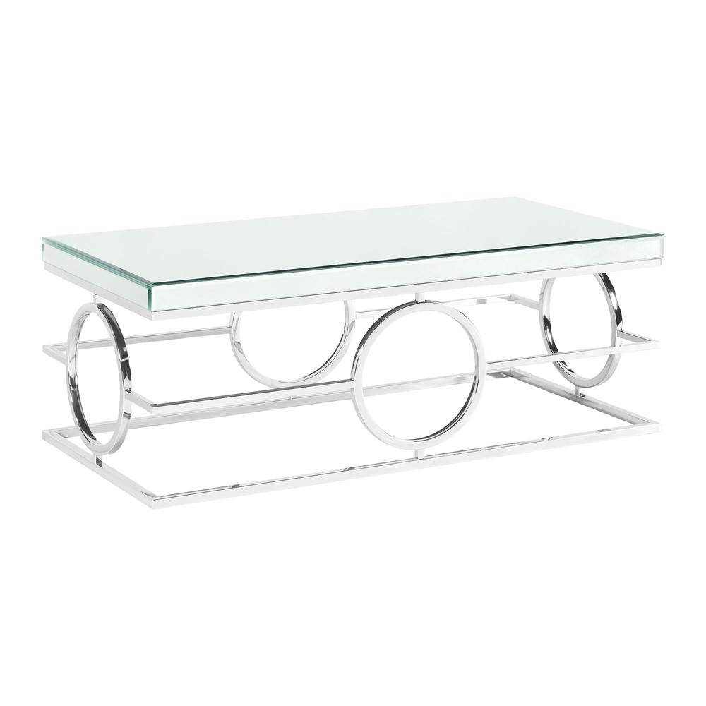 Picket House Furnishings Katie Rectangle Mirrored Coffee Table. Picture 1