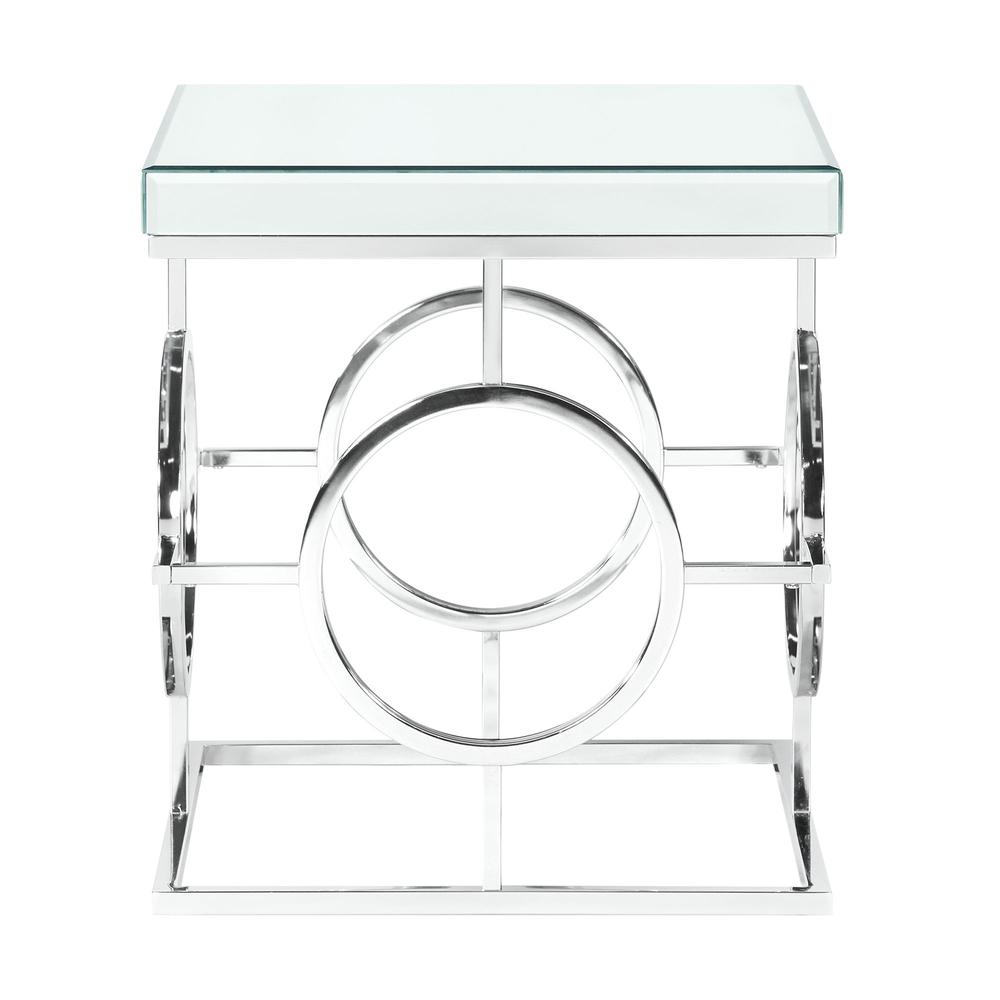 Picket House Furnishings Katie Square Mirrored End Table. Picture 2