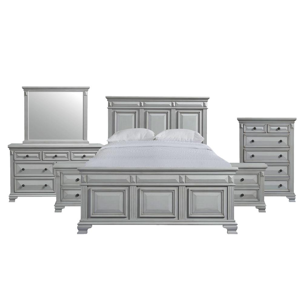 Picket House Furnishings Trent King Panel Bed in Grey. Picture 48